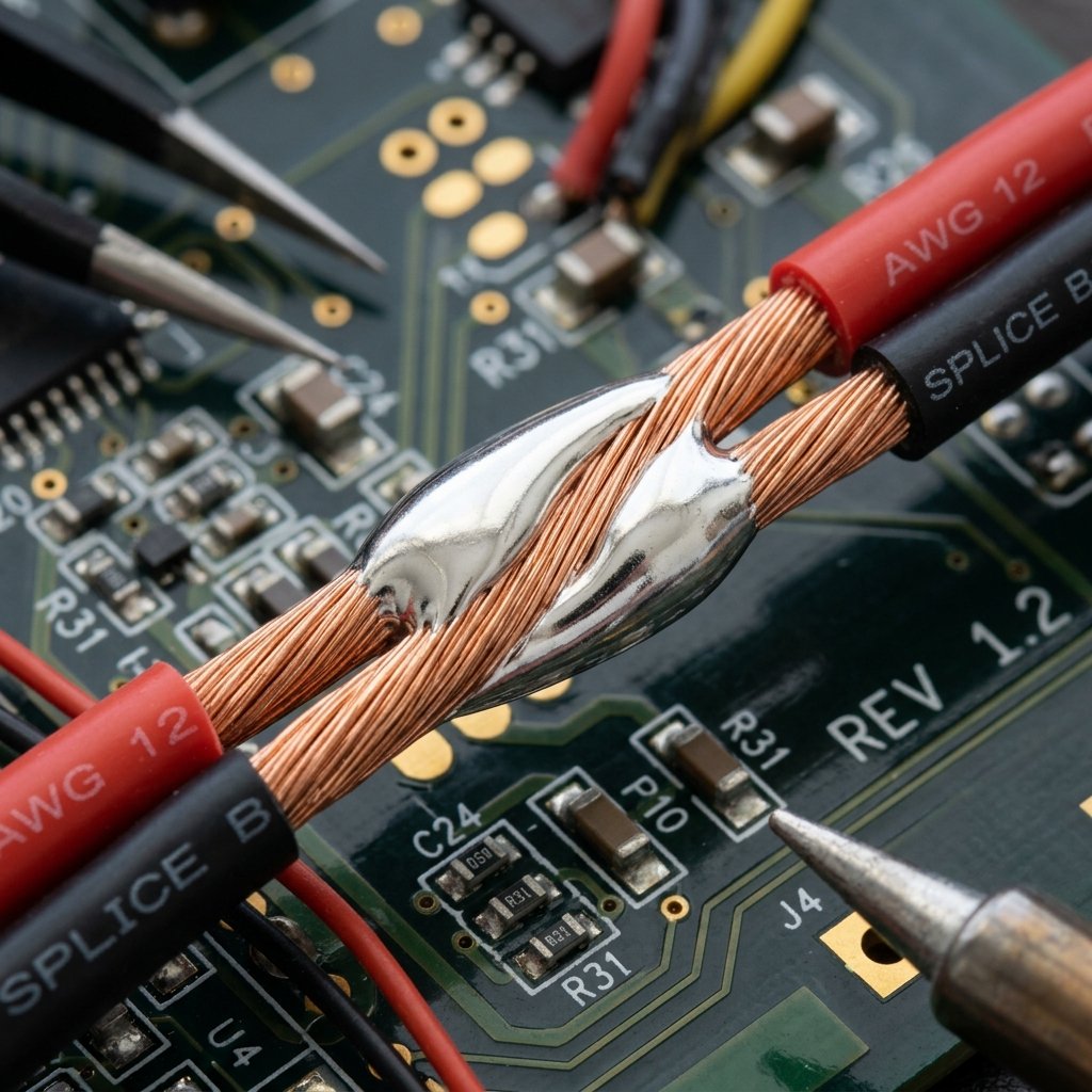 How to properly splice wires in an automotive harness - detailed diagram