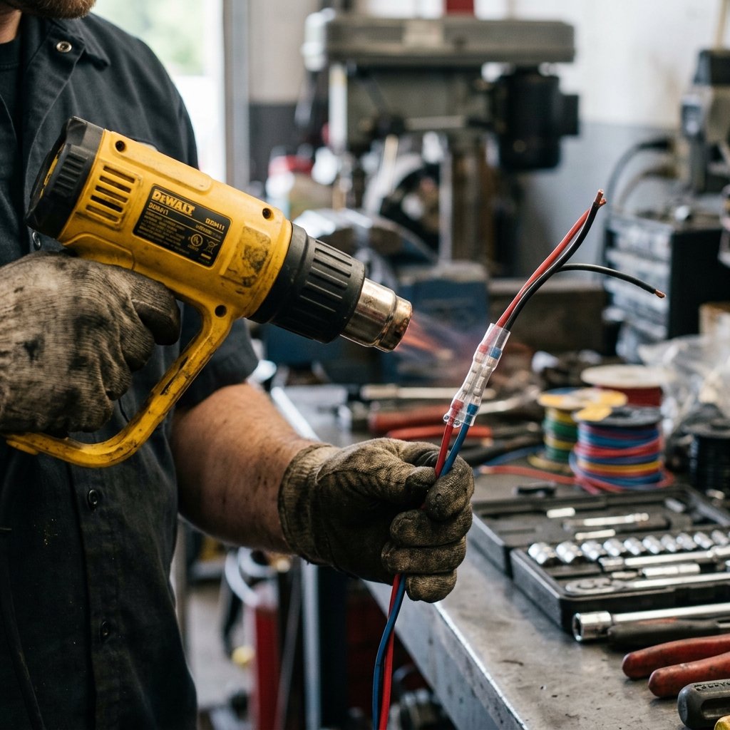 How to safely repair a burnt wire in an automotive harness - practical application